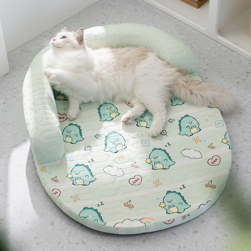 Primavera y verano de dibujos animados perros en forma de U almohada colchón de látex cojín perro gato nido sofá gato nido cojín de mascota