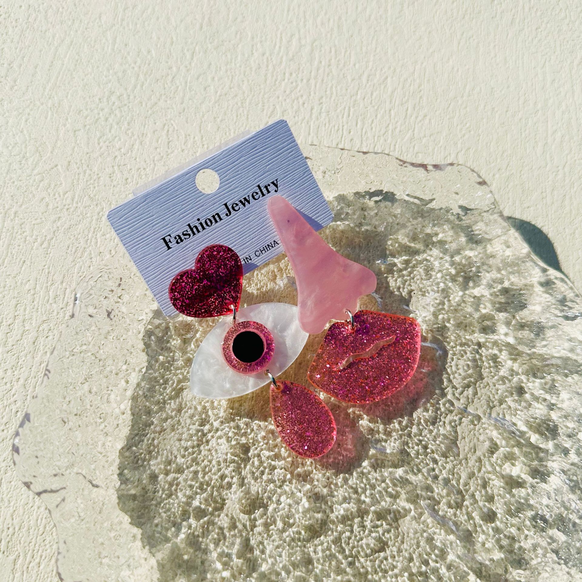 Holiday, Street Occasion 1 Pair Cute Funny Mouth Eye Arylic Drop Earrings