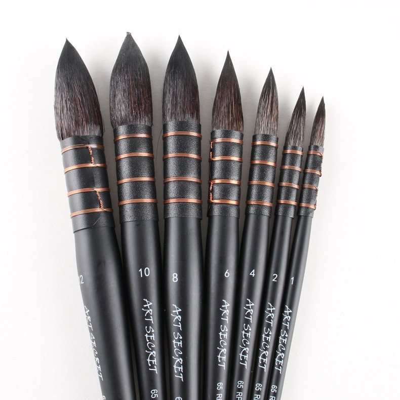 Corea del Sur artsecret ardilla pelo acuarela cepillo cabeza redonda negro grasa gris ratón animal pelo fregona cepillo 65RPY