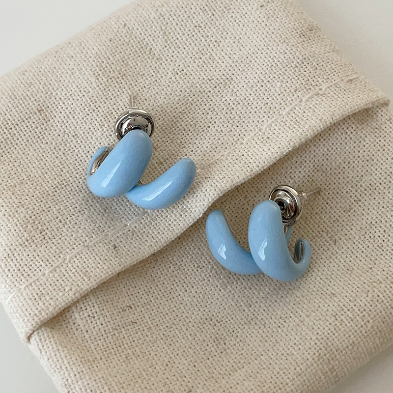 Pendientes de borla de flores de tul de aguja de plata Pendientes de súper hada verde menta fresca Pendientes de diseño exagerado de nicho