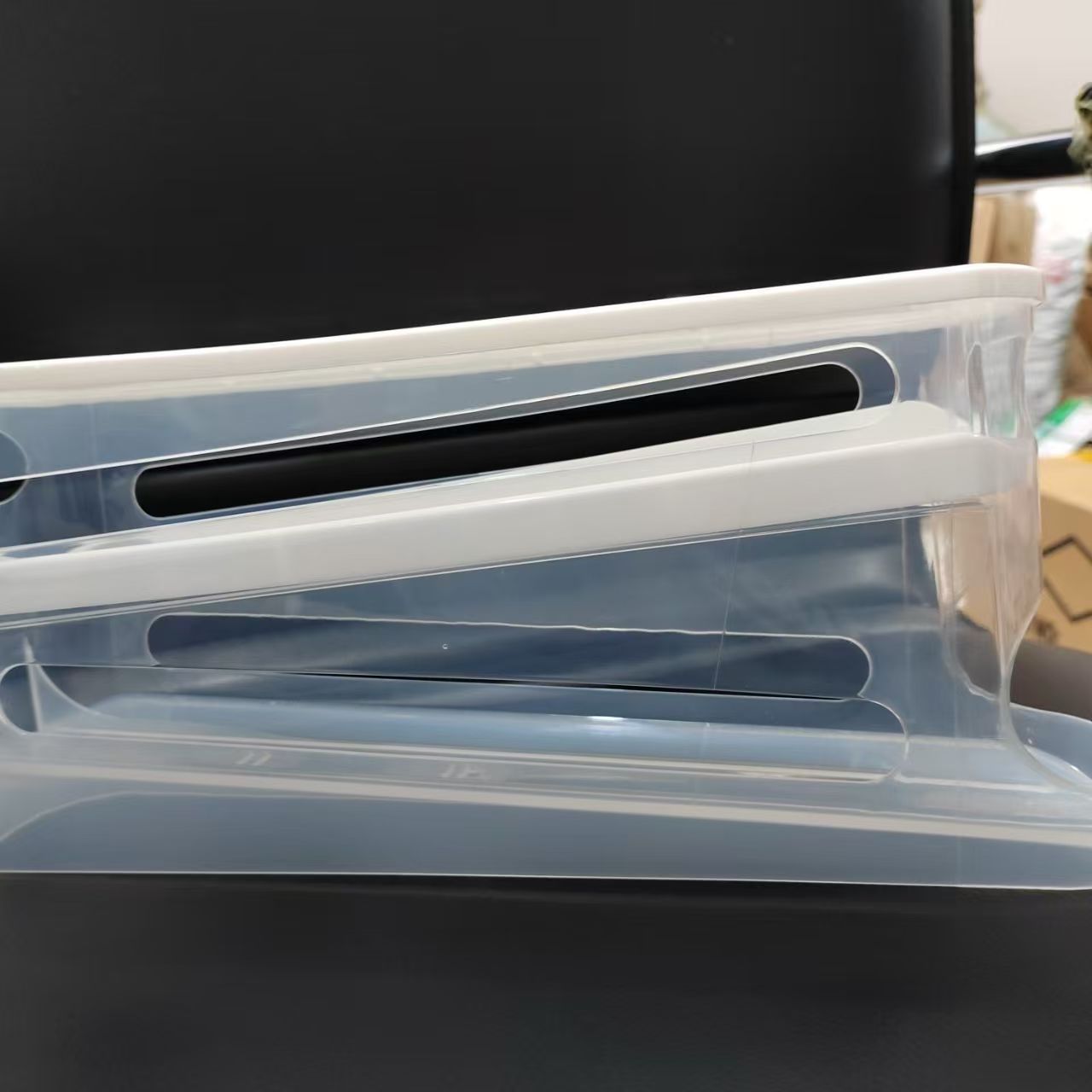 Organizador de Huevos para Refrigerador Doble Capa de Plástico PP con Rodamiento Automático para Cocina image 7