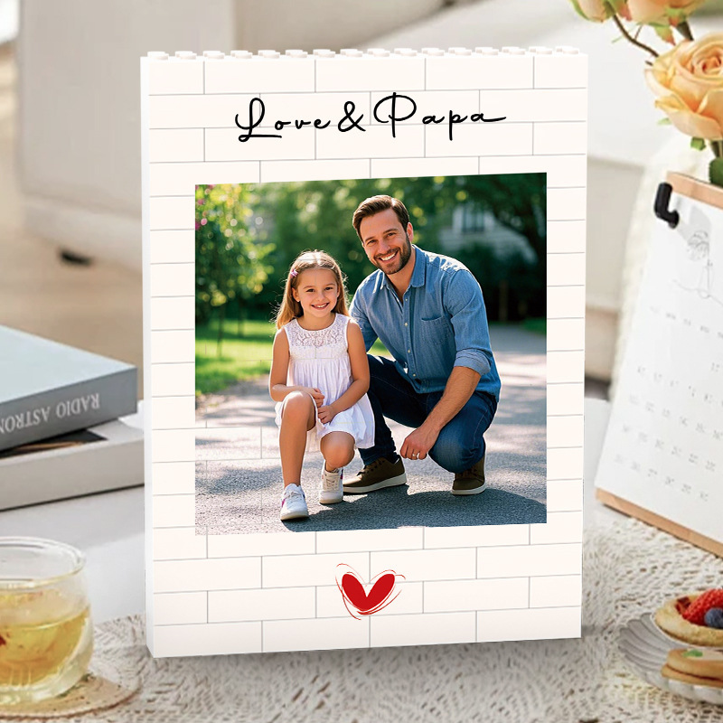 Cross-Border Custom Vertical Photo Building Block Puzzle Father's Ultrasound Photo Valentine's Day Family Baby Portrait