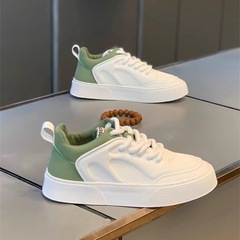 快手同款夏季休閒低幫軟底輕便時尚板鞋系帶運動百搭潮牌個性男鞋