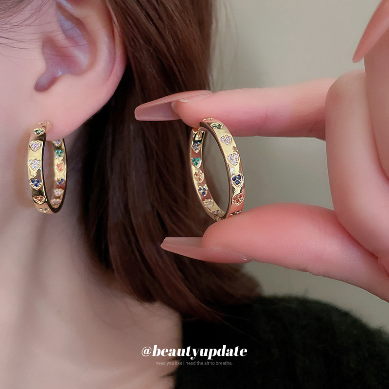 Aguja de plata circón círculo precioso pendientes de moda simple todo-fósforo de alto grado pendientes elegantes nuevos pendientes para las mujeres