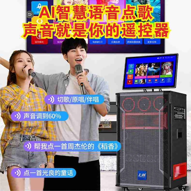 上科广场舞音响带显示屏家庭唱歌跳舞户外演出功放一体机蓝牙音箱|undefined