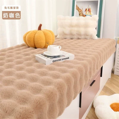 Gray and White Carpet, Full Coverage, Car Carpet - beige-puff-velvet-extra-thick-bay-window-customization-contact-customer-service-for-pricing