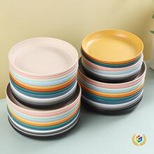 ⇖厂家直销小麦秸秆盘子酒店菜盘水果盘家用北欧沙拉盘塑料pp盘子