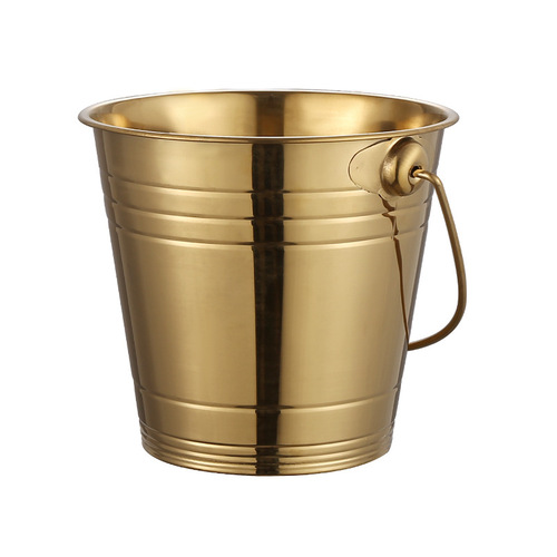 Golden stainless steel ice bucket commercial bar ktv champagne bucket ice storage bucket beer drink ice bucket