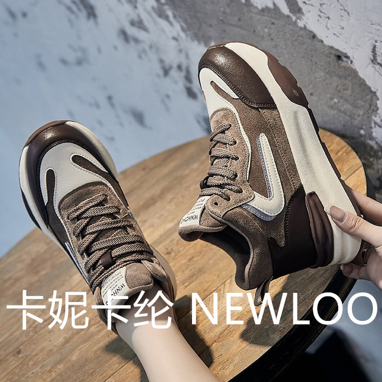 Otoño y invierno nuevos zapatos de alto nivel para mujeres de color combinado con cordones de terciopelo casuales en la moda Kanika Kanekalon