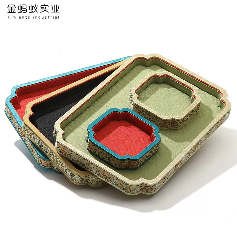 国风复古首饰收纳托盘珠宝手镯手链手串看货盘首饰盘文玩陈列道具