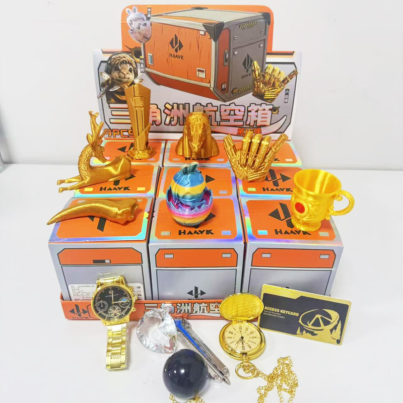 Hot-Selling Popular Delta Airline Box Blind Box Gold Prop Model Children's Boys' Collectible Game Peripheral Gift