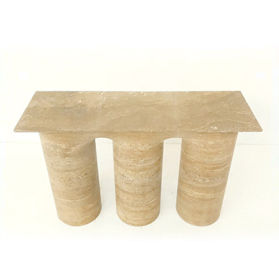 hotel Lobby villa a living room Wall combination Console Tables natural Marble Travertine Entrance station High-end Luxurious