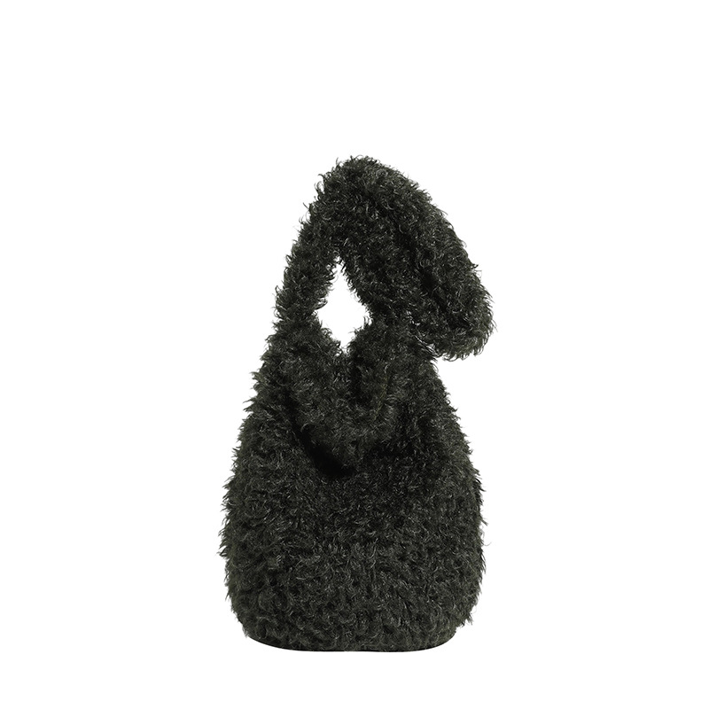 Nicho original de otoño y invierno bolsas de peluche vagabundos bolsas de hombro de chicas calientes de aire exterior rizado retro bolsas de moda