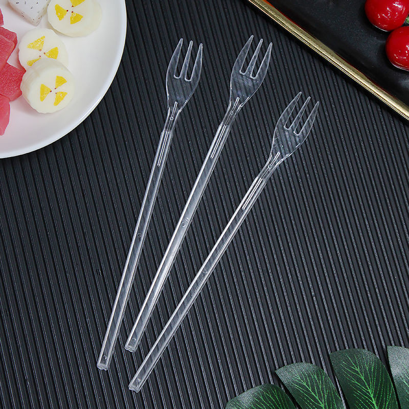 Fruit fork Alone packing Long handle 19 Fruit sign transparent Take-out food disposable Fruit tea thickening Fork