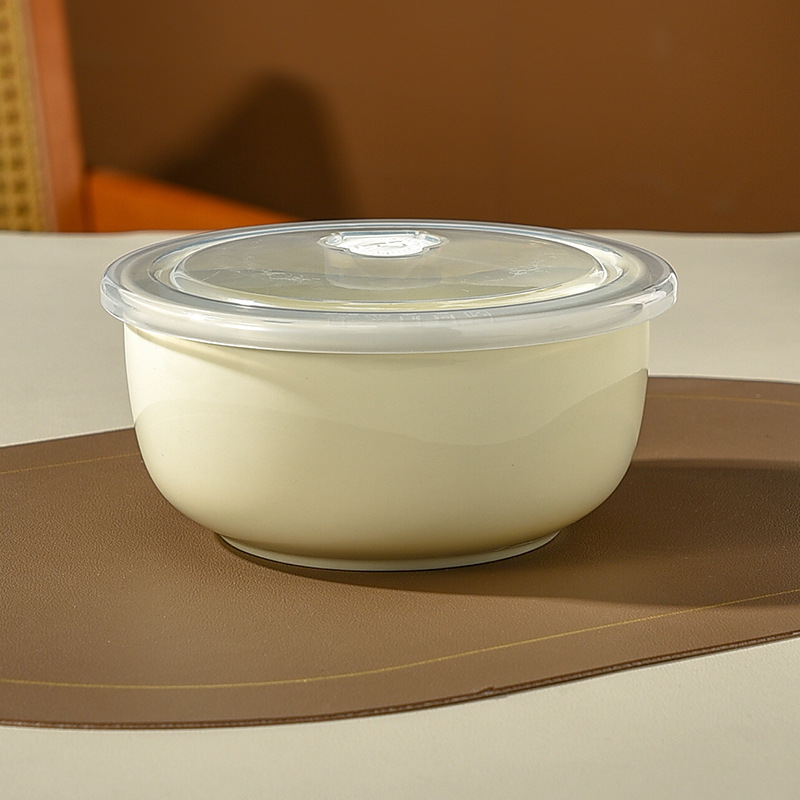 Cuencos de cerámica de tres piezas con cubierta de caja de preservación de microondas sellado de bento para estudiantes de almuerzo de oso grande