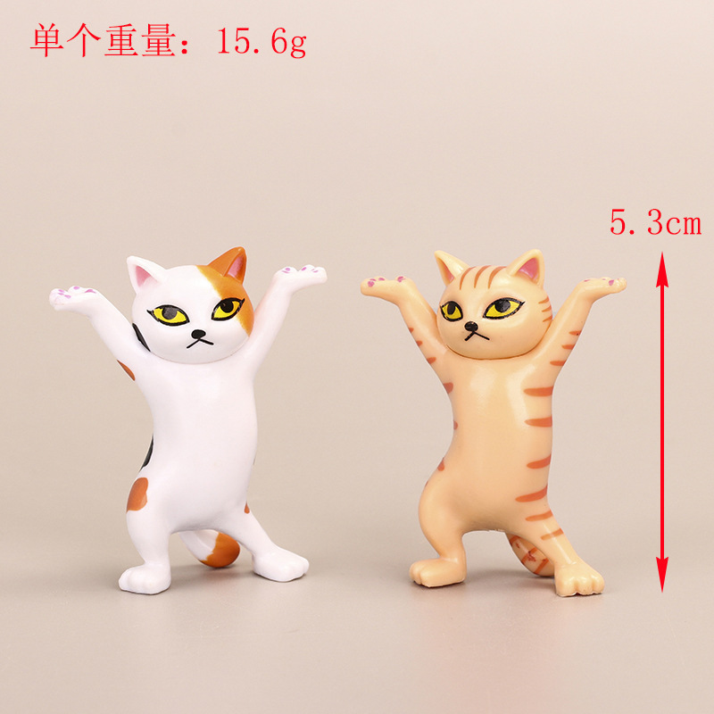 Shake Tone Same Style Raise Your Hand Dancing Cat Model Trendy Enchanting Cat Handmade Anime Gashapon Doll Dancing Cat