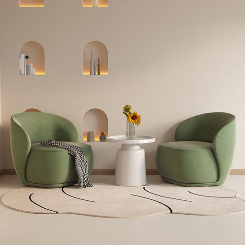 Single-person sofa chair designer, internet-famous balcony leisure armchair, beauty salon lounge area—reception and consultation table & chair set