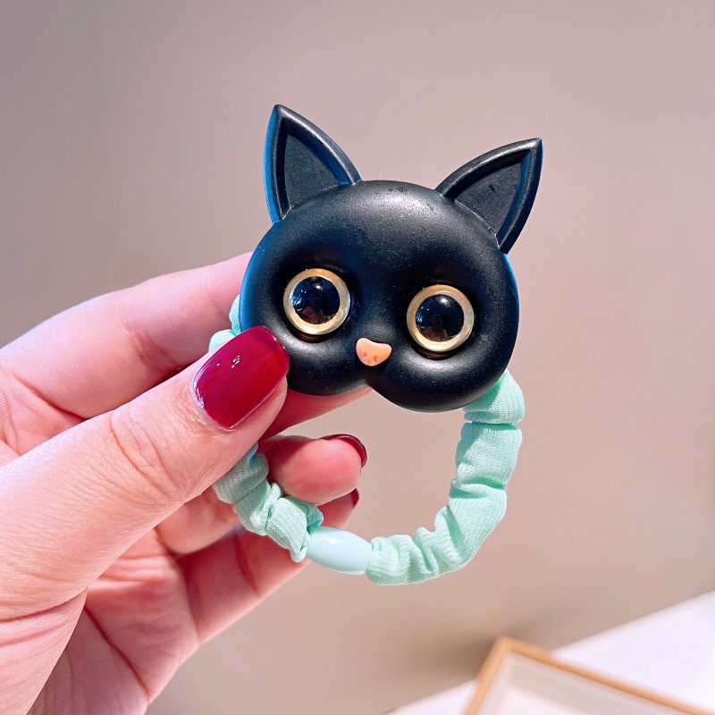 Japanese And Korean New Style Cute Cat Hair Rope Color Small Intestine Cloth Ring Girl Ball Head Rope Tie Hair Rubber Band Jewelry display picture 4