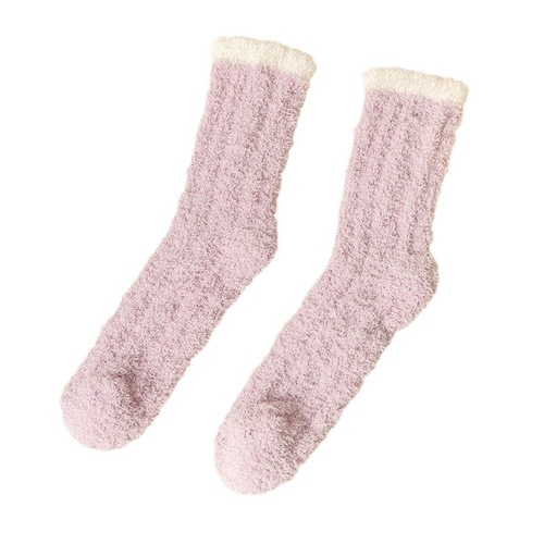 Coral fleece socks for women winter thickening towel floor sleep long tube postpartum socks winter autumn and winter home warming 