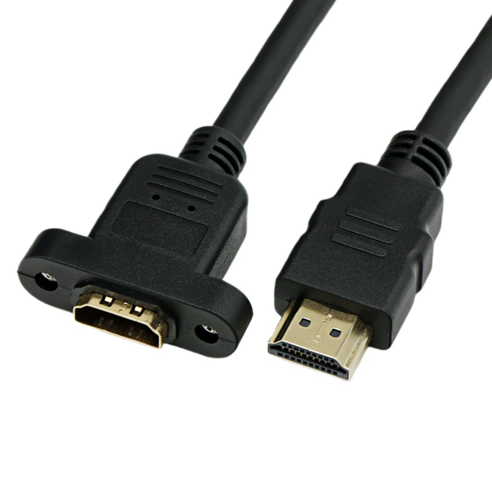 HDMI удлинитель (MKD) HDMI 2.0/1.4, 4K@60Гц, женский разъем с ушками, крепление винтовое