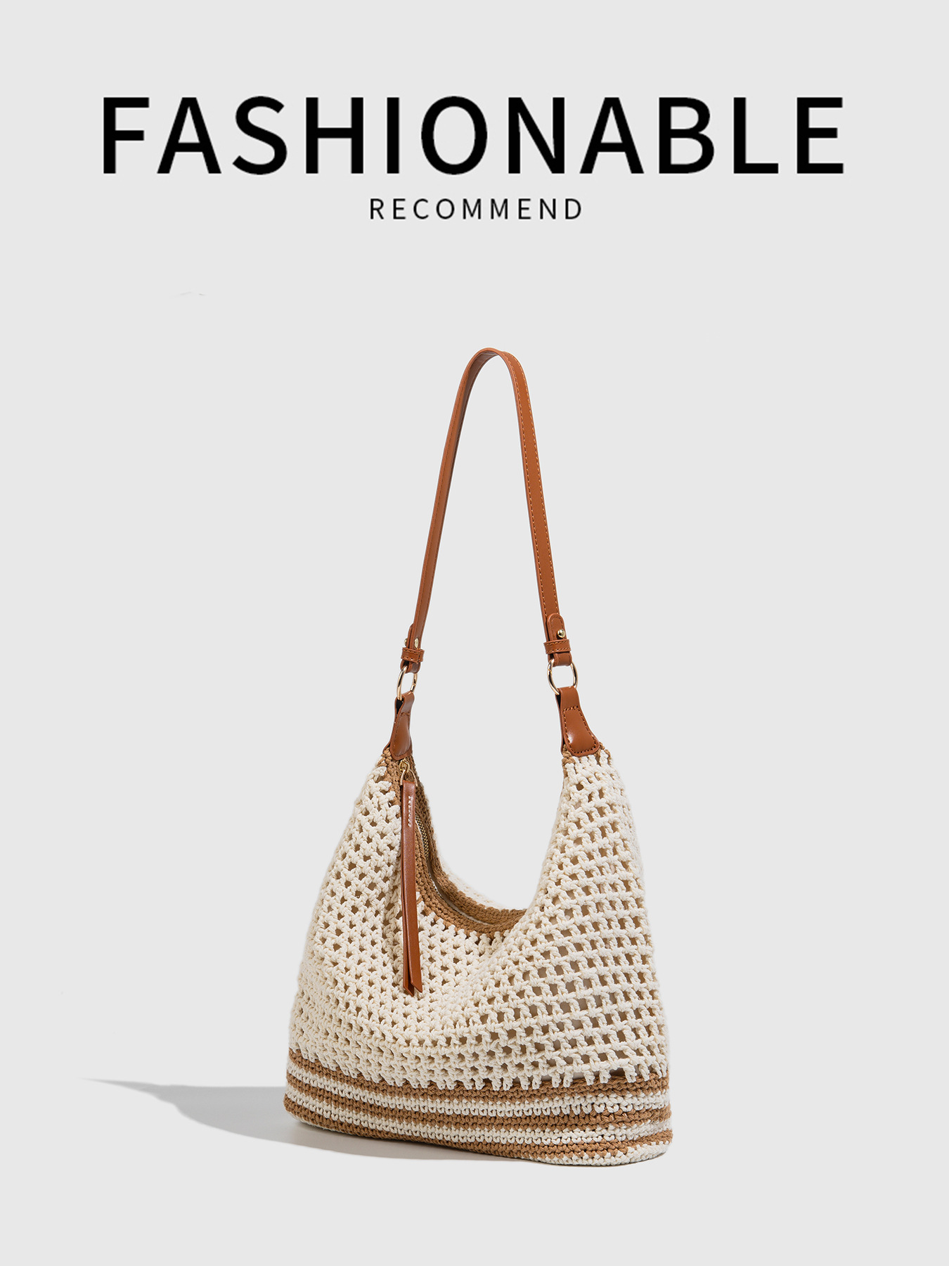 Bolsa de trenzado coreana 2026 verano nueva bolsa de playa de vacaciones de playa de gran capacidad bolsa de hombro