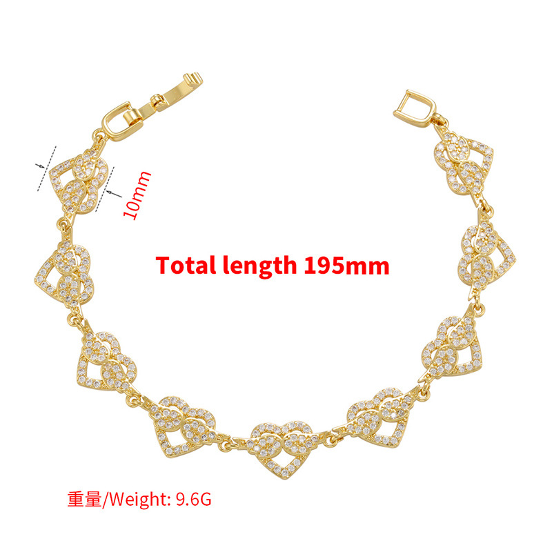 Micro-set zircon full diamond bracelet butterfly wheat ear geometric pattern copper bracelet