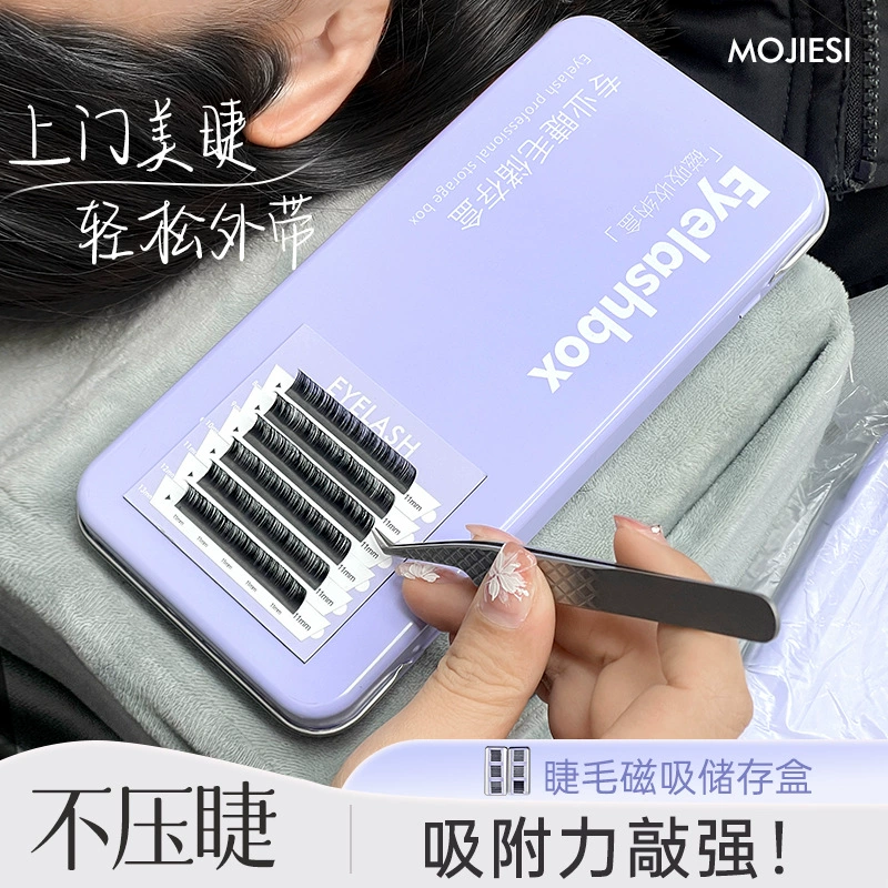 Storage box for eyelashes for extension, eyelash extension, protective case, set
