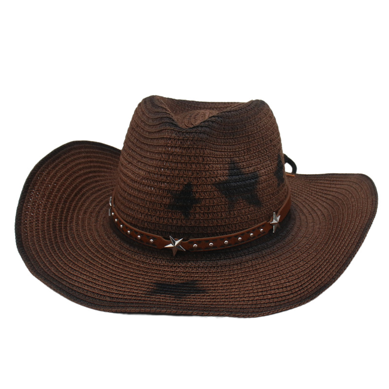 Vintage Sun Hat Summer Beach Straw Western Cowboy Hat, Outdoor Travel Mountaineering Sun Protection For Men And Women, Tibetan Hat_voghion.com