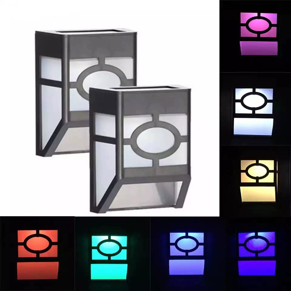 Солнечные уличные настенные светильники, светильники для забора, декоративные светильники для двора с теплым светом, светильники для газона, водонепроницаемые настенные светильники