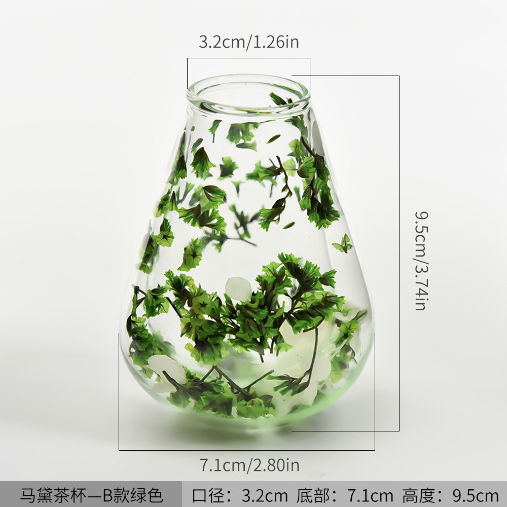 Matte cup taza de doble capa con alto contenido de borosilicato taza de flor eterna taza de té de yerba argentina taza de café de alto valor