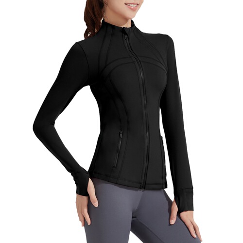 Athena Lulu New Yoga Jacket, Bare-Fit Fitness Top with Stand Collar and Long Sleeve, Bare-Fit Sports Jacket