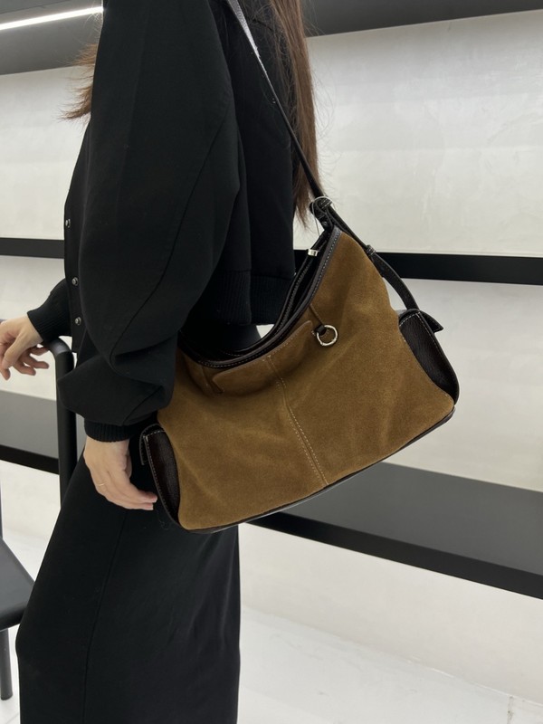 李娜山下同款磨砂牛皮单肩包大容量通勤气质女包秋冬时尚斜挎包|undefined