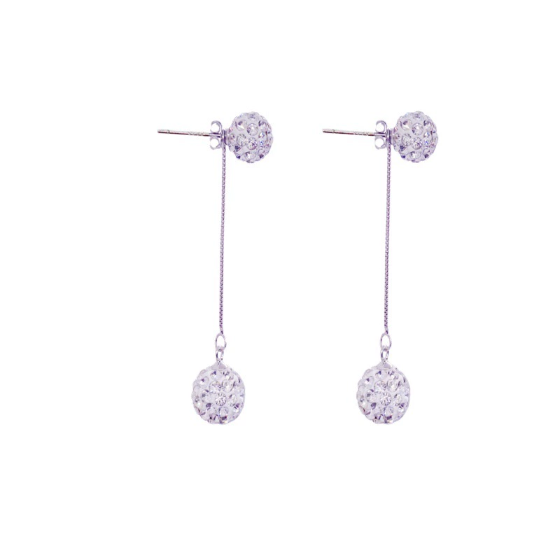 Летние серьги-кисти из 925 серебра, капли с Diamonds, платиновое покрытие