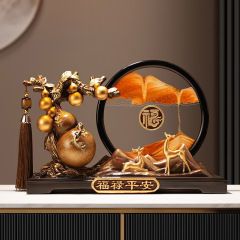 貝漢美新中国式福禄から流砂画置物リビングオフィス装飾新家引っ越し引っ越しお土産