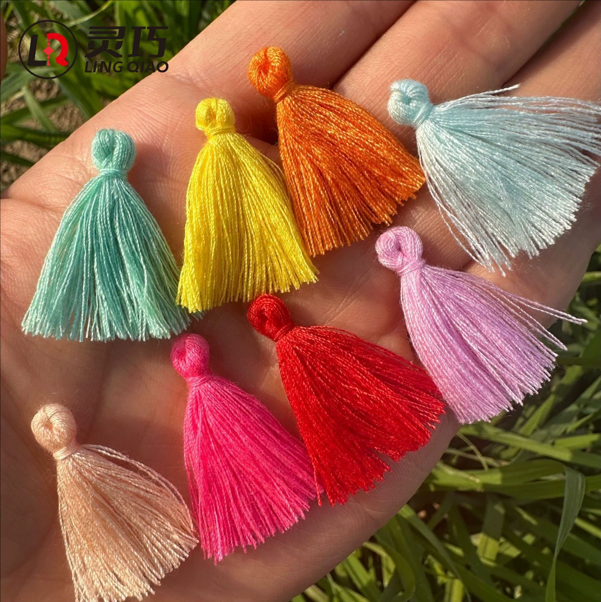 В наличии Оптовая продажа ювелирных изделий серьги цвет мини 3 см хлопковая нить маленькая кисточка ручной работы DIY подвесная кисточка аксессуары для одежды