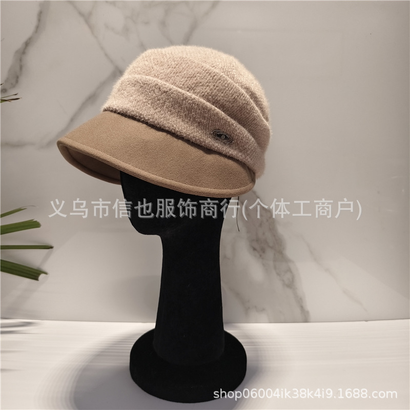 韩系新款百搭褶皱马术帽秋冬休闲时尚防风帽子女显脸小保暖鸭舌帽|undefined