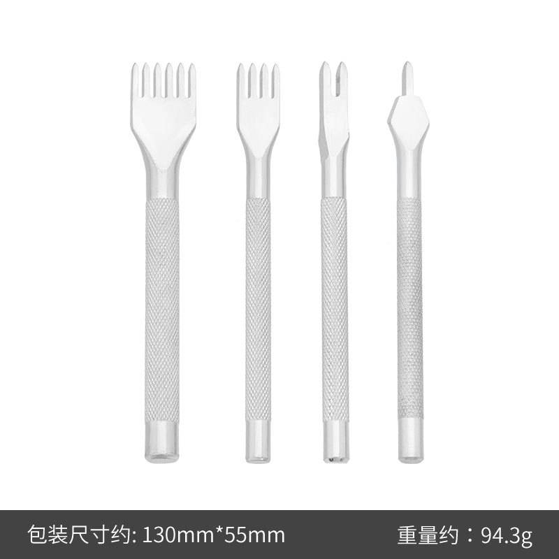 Plata de una palabra corte de cuero herramienta de perforación de cuero redondo corte redondo punzón corte de diamante Paquete de costura a mano traje