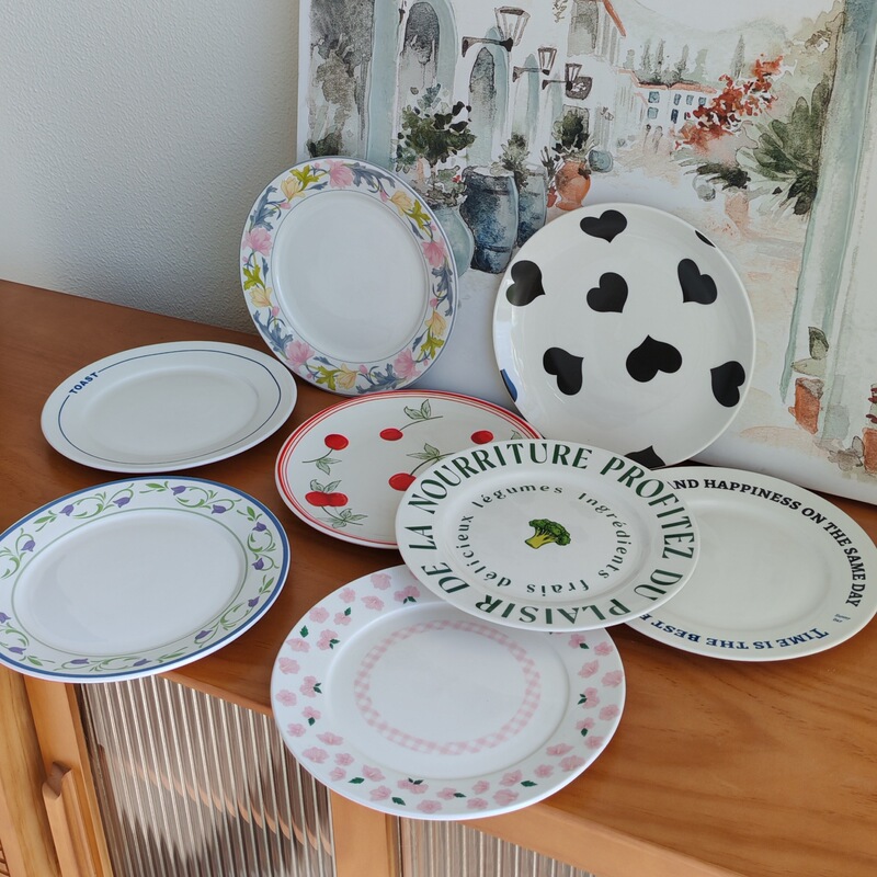 Vintage Good-looking Ceramic Dinner Plate Disc ins Style Dessert Plate Wholesale Nordic Style Dish Plate Home Premium Sense Vintage Good-looking Ceramic Dinner Plate Disc ins Style Dessert Plate Wholesale Nordic Style Dish Plate Home Premium Sense