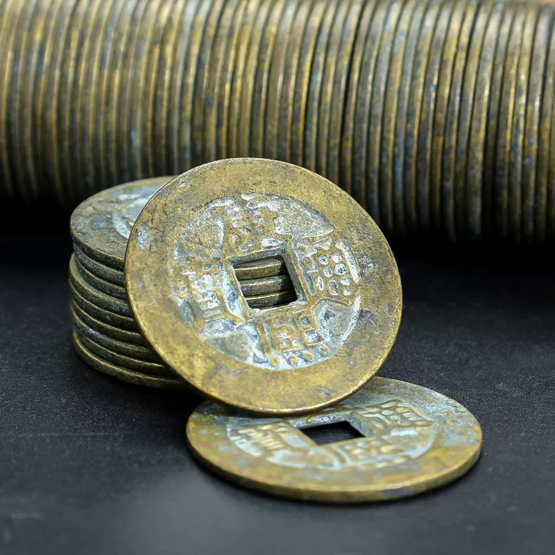 五帝钱青铜仿古压门槛专用手工做旧古币门对门五帝钱铜钱挂件批发