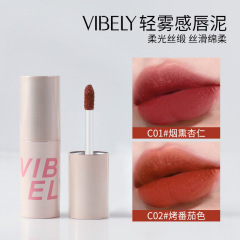 VIBELY Light Mist Waterproof Matte Lip Glaze Velvet Matte Long-lasting Lip Mud Lipstick Wholesale Factory Dropshipping