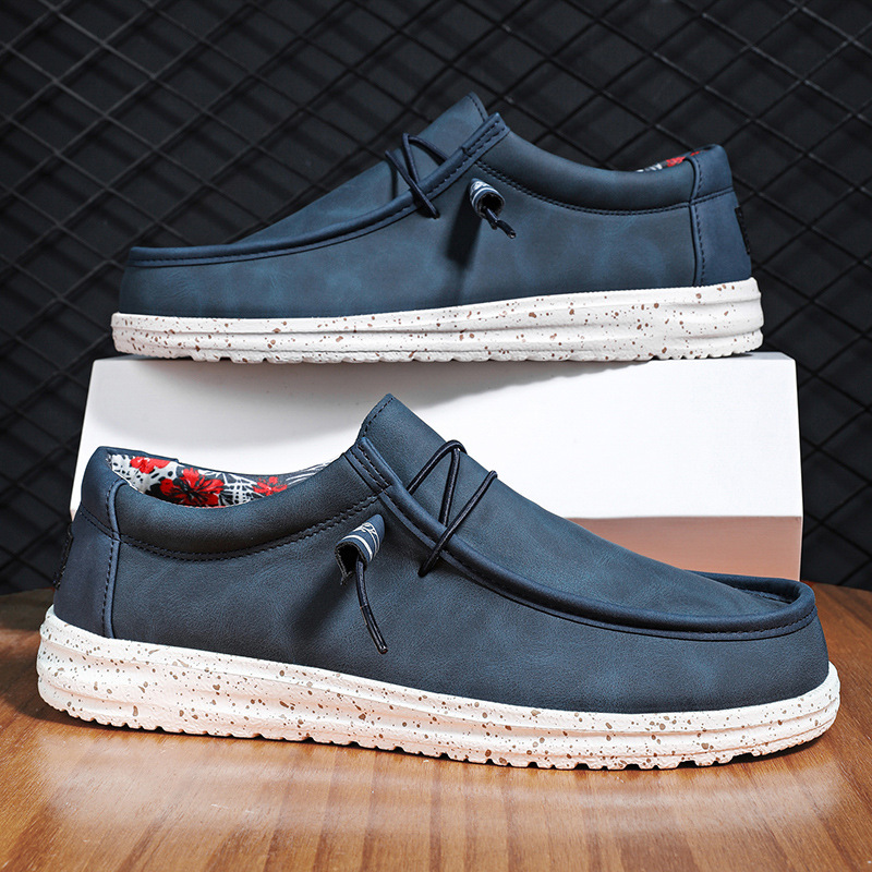 Primavera y otoño transfronteriza más tamaño zapatilla de deporte mocasines ligeros mocasines transpirables zapatos casuales de los hombres zapatos de cuero ligeros moda