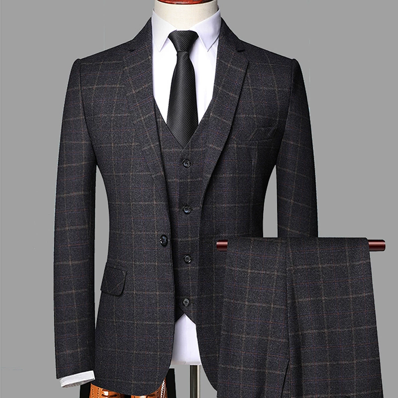 Комплект мужской стильный пиджак для отдыха, костюм 3 предмета, slim fit, корейский стиль