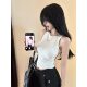 Hollow-out Beautiful Back Lace Camisole Women's Spice Girl Wear Sleeveless Bottoming Umbilical Top Fashionable Outer Wear