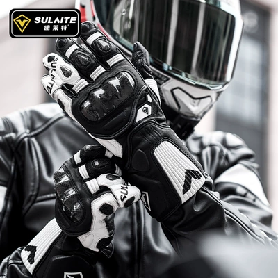 Sulaite Motorcycle Racing Gloves, Four-Season Breathable Riding Gloves, Carbon Fiber Anti-Fall and Anti-Collision Motorcycle Gloves
