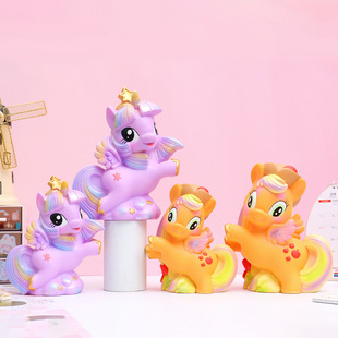 Cartoon animation peripheral hand-made cute rainbow princess vinyl large capacity storage piggy bank wholesale craft ornaments