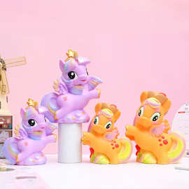 动漫周边手办可爱小马宝莉彩虹公主搪胶大容量存储存钱罐批发摆件