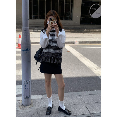 七姨 工装裙半身裙2022秋季女高腰包臀裙复古显瘦防走光A字裙短裙