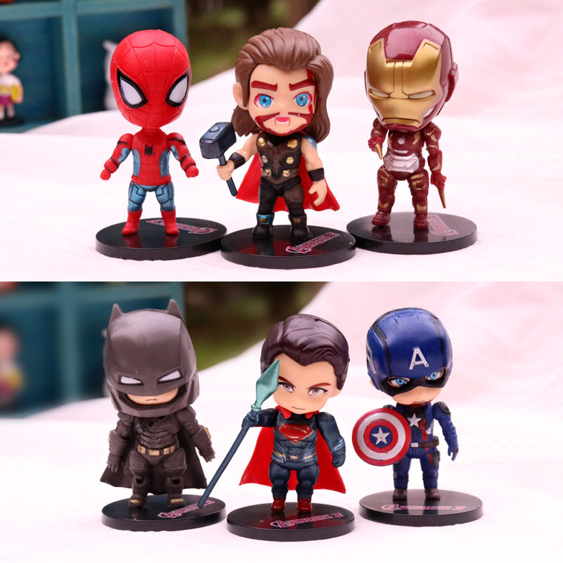 Avengers Iron Man Captain America Thor Spider-Man hand-made Justice League of Legends doll model small ornaments