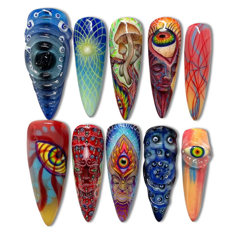 WM-433 Weird Fantasy Eyes Long Pointed Nails Halloween Cthulhu Fantasy Horror Eyes Wearable Nails Wholesale WM-433 Weird Fantasy Eyes Long Pointed Nails Halloween Cthulhu Fantasy Horror Eyes Wearable Nails Wholesale
