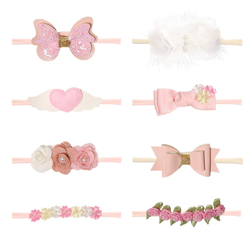 Handmade Flower Butterfly Bow Hairband, Nylon Invisible Headband, Autumn/Winter New Children's Hair Accessories
